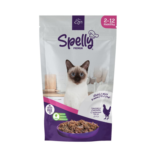 Spelly Premium Jelly Grain Free 85gr για Γατάκια με Κοτόπουλο