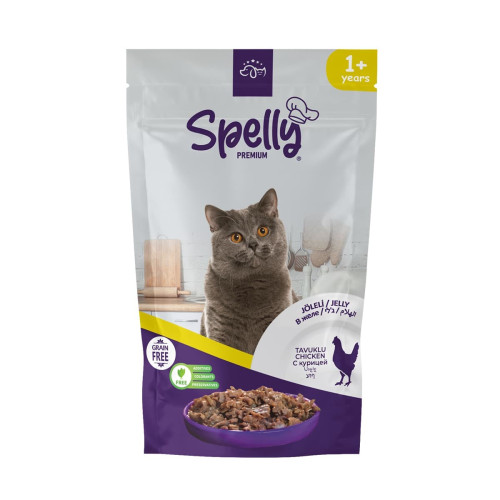 Spelly Premium Jelly Grain Free για Ενήλικες Γάτες με Κοτόπουλο 85gr